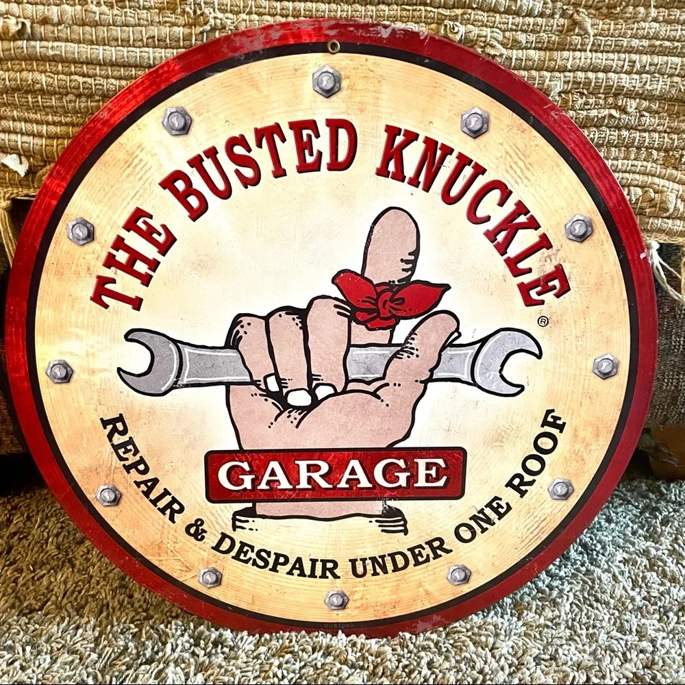 NEW Heavy Duty Steel The Busted Knuckle Repair Garage Metal Sign